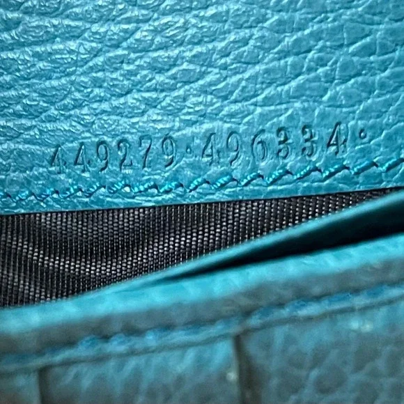🩵GUCCI Turquoise Blue GG Calfskin Continental Wallet - Picture 13 of 15